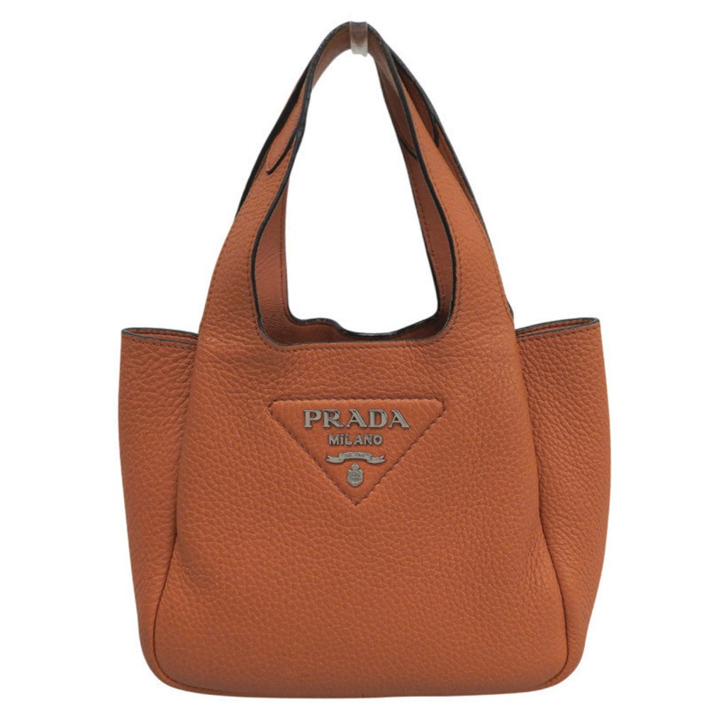 Prada handbag leather orange